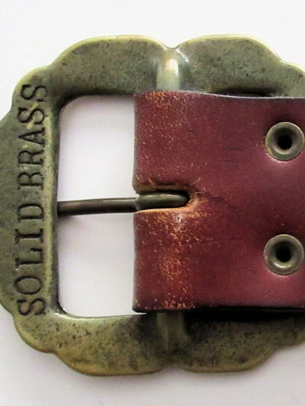 Woodstock 1970 Leather Belt Brass Buckle Engraved Western Style 32